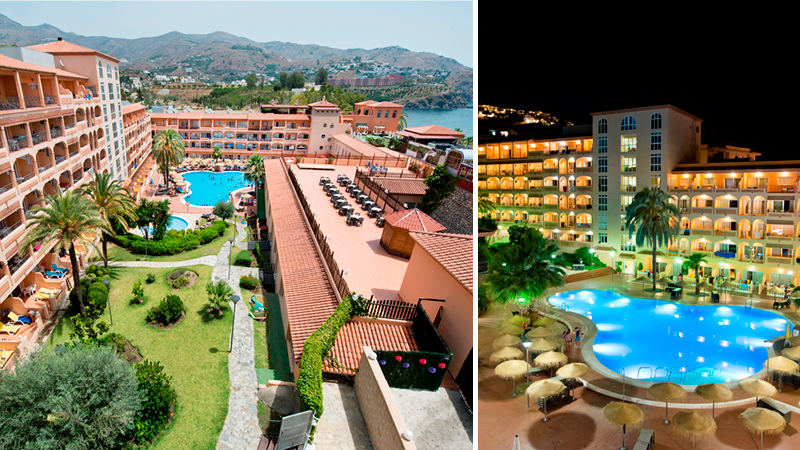 Utsikt från hotell Bahia Tropical i Almunecar, Andalusien.