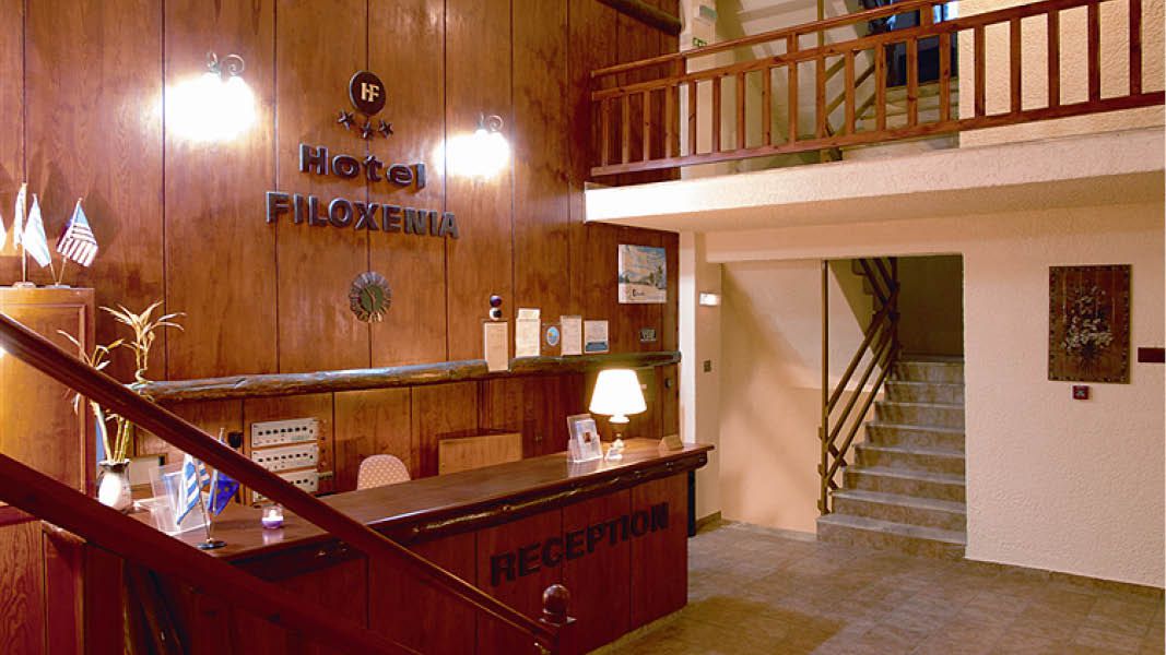 Reception på Hotel Filoxenia