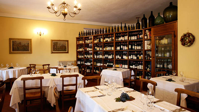 Restaurant på Hotel Barolo, Italien